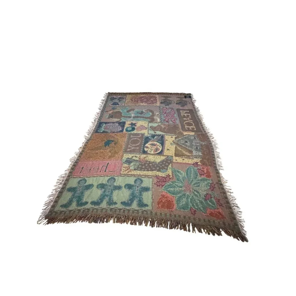 Goodwin Weavers Edith Collection Christmas Tapestry Throw Blanket 44” x 57”‎
